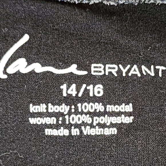 Lane Bryant Mixed Media Modal Poly Knit Woven Grey Navy White Ltwt Tank Sz 14/16 - Picture 15 of 16